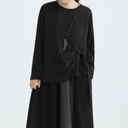 Side-Ribbon Loose T-Shirt【TR3144】