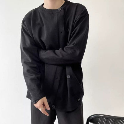 Asymmetric Button Jacket【TR3346】