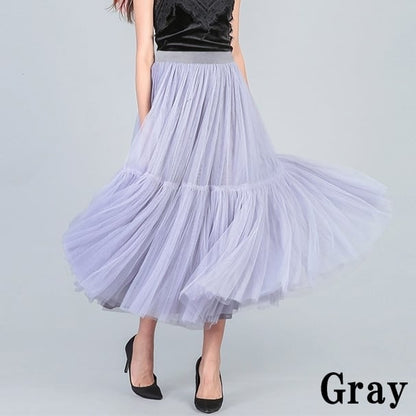 Tulle Chiffon Tiered Skirt【TR1373】