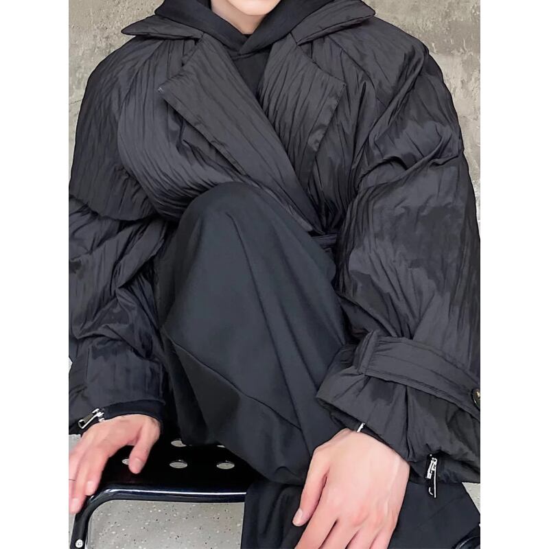 Crinkle Oversize Belted Jacket【TR3327】