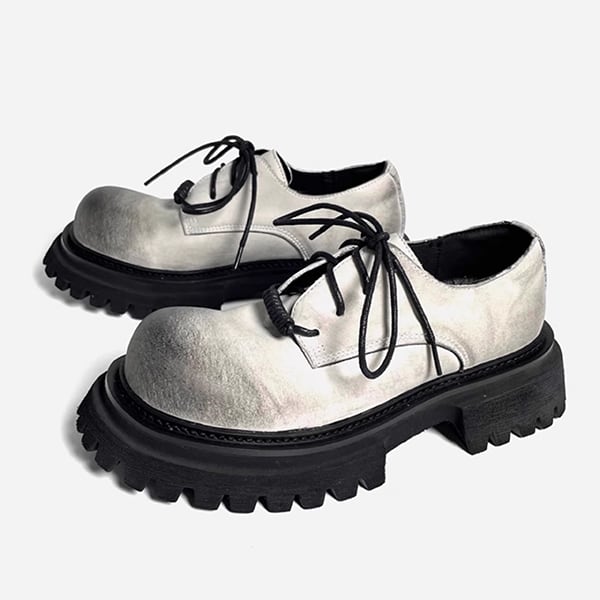 Distressed Leather Derby Shoes【TR3410】