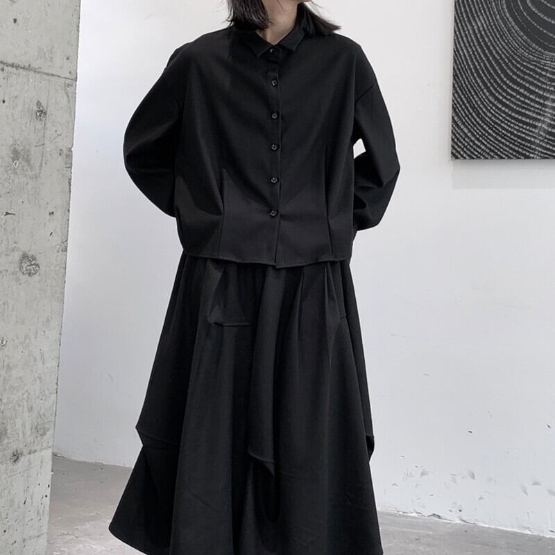 Tac Balloon-Sleeve Collared Shirt【TR3105】