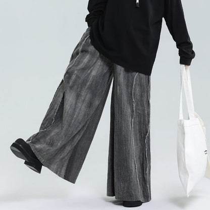 Washed Wide-Leg Straight Pants【TR3204】