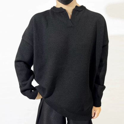 Split Neck Knit T-shirt【TR3360】