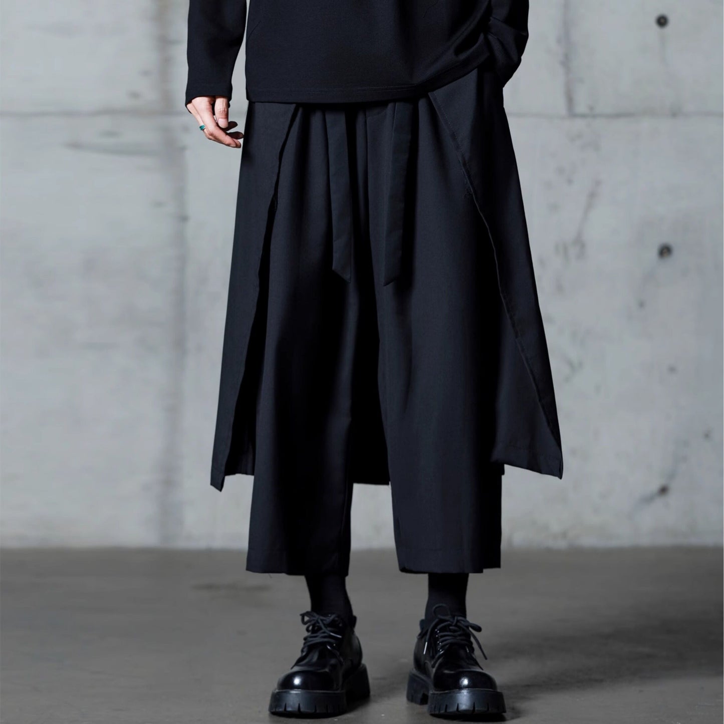 Layered-look Ankle Wide Pants【TR3318】