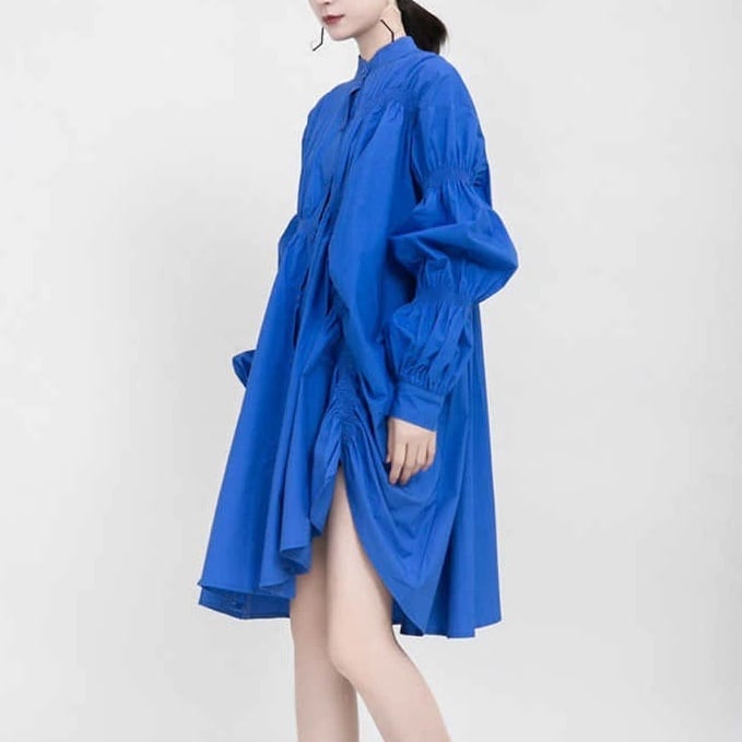 Asymmetrical Pleat  All-in-one Dress【TR1143】