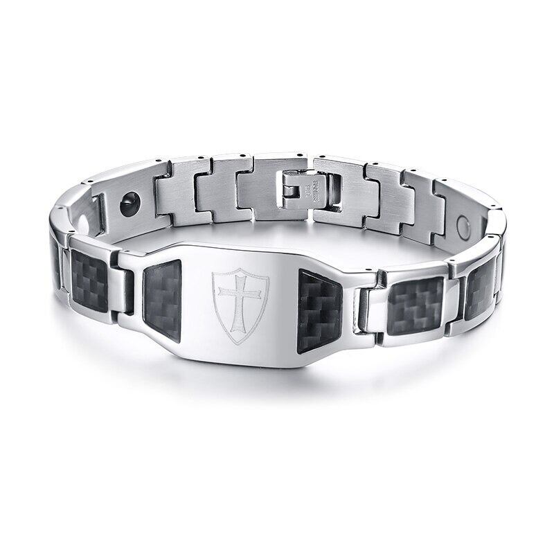 Cross magnetic men bracelet【TR2755】