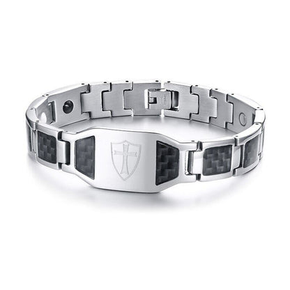 Cross magnetic men bracelet【TR2755】