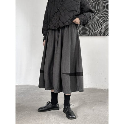 Bi-Color High-Waist Flare Skirt【TR3175】