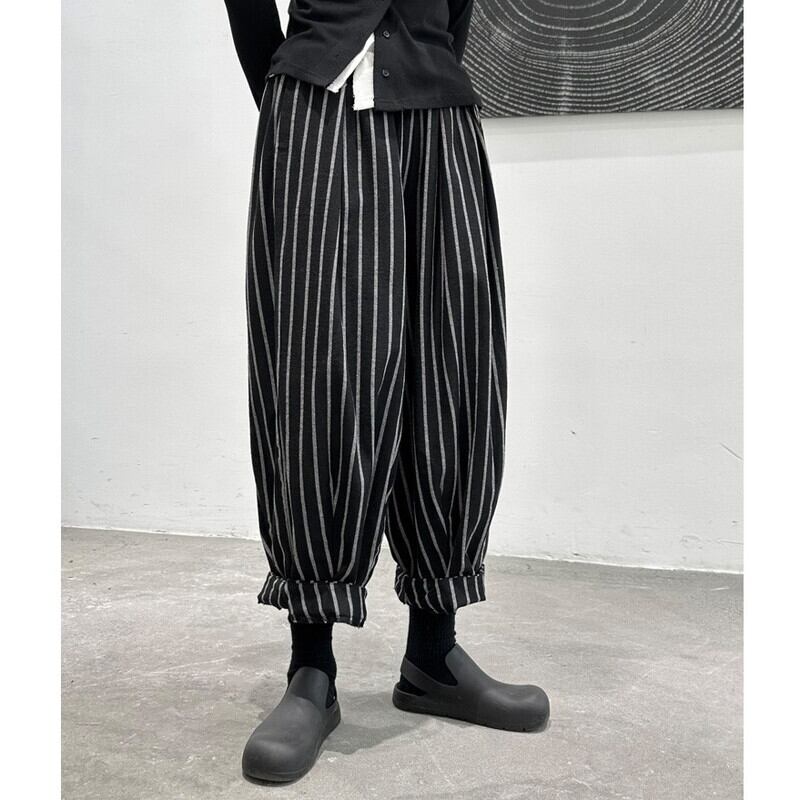 Stripe Balloon Roll-Up Pants【TR3213】