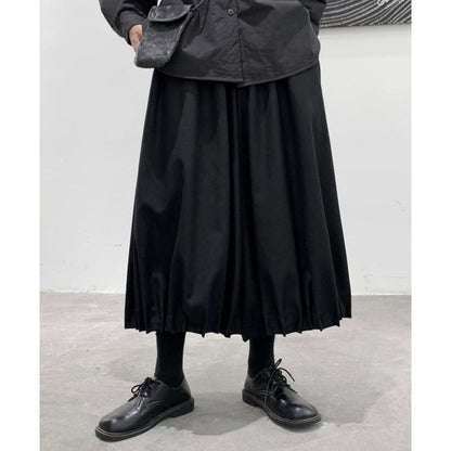 Cropped Pleats Wide Pants【TR3206】