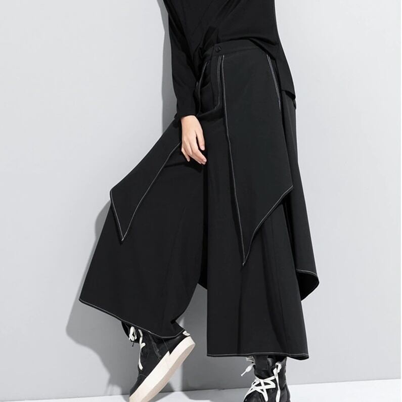 〈Unisex〉High Waist Long Wide Pants【TR1156】