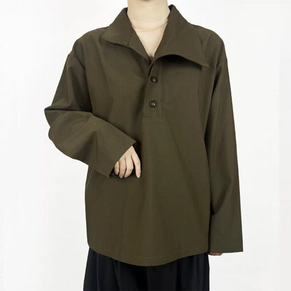 Convertible High-Collar Collared Shirt【TR3358】