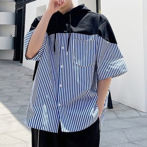Hood Docking Stripe Shirt【TR1414】