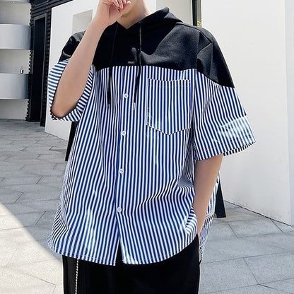 Hood Docking Stripe Shirt【TR1414】