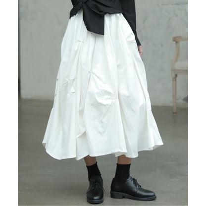 Asymmetry Gather Flare Skirt【TR3168】