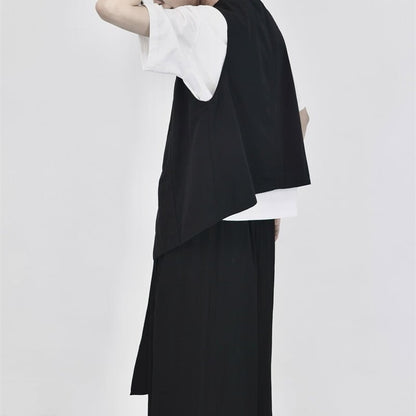 Roune-Neck Oversize Vest【TR3242】
