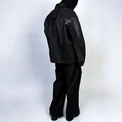 Sleek Quilted Liner Leather Jacket【TR3364】