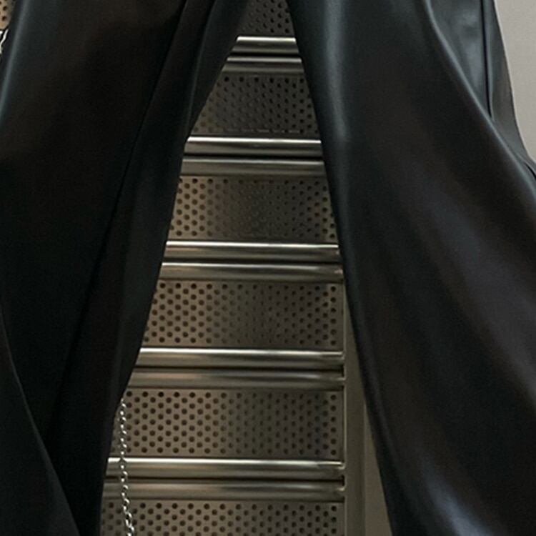 Leather Slit Flare Pants【TR3087】