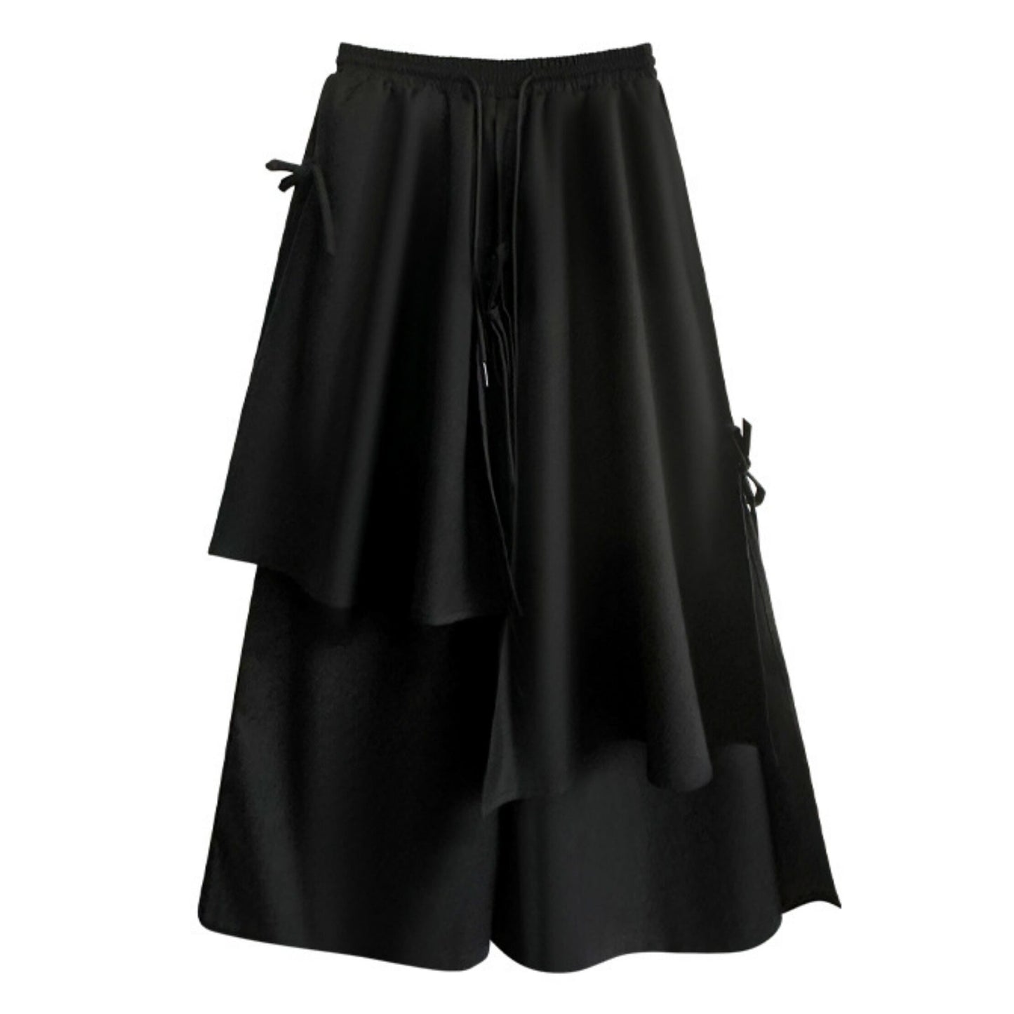 Asymmetrical Layered-look Wide Pants【TR3288】