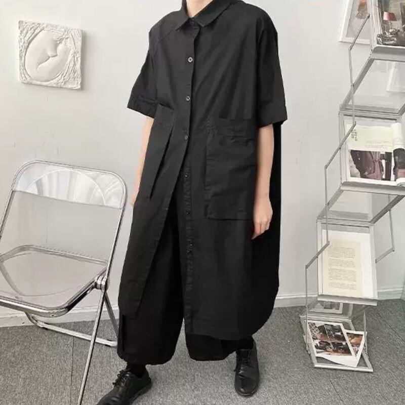 Oversized Collared Long Shirt【TR3334】