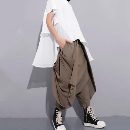 〈Unisex〉Bandage Stitch Cross Pants【TR0275】