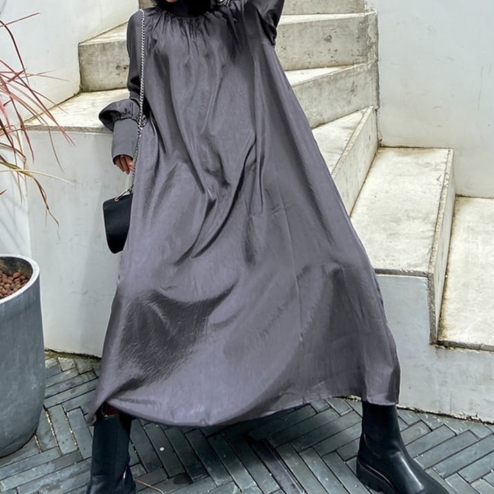 Shadow High-neck All-in-one Dress【TR0474】