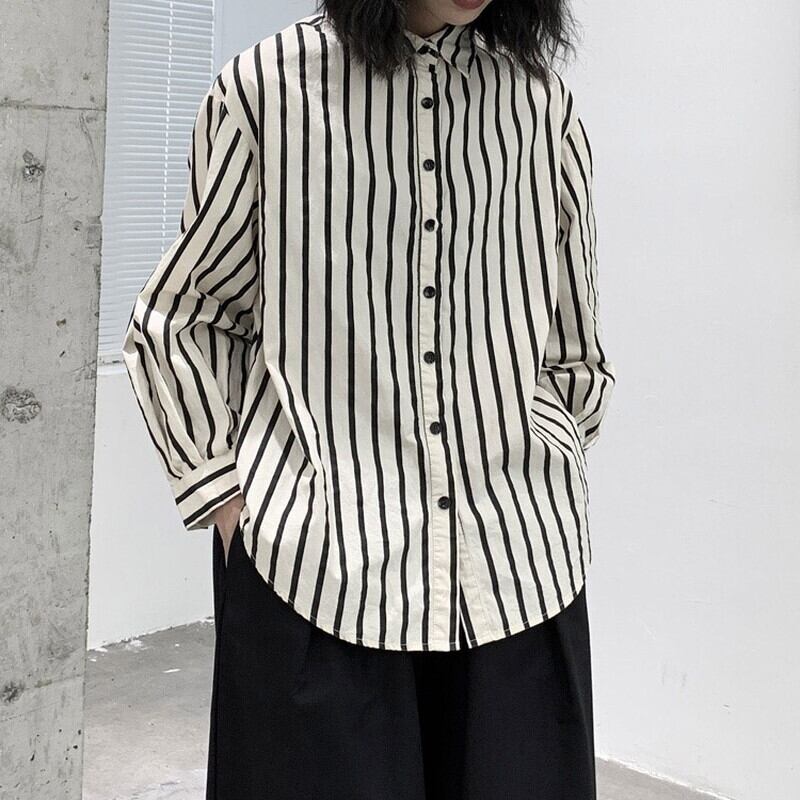 Stripe Retro Collared Shirt【TR3109】