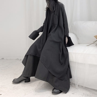 〈Unisex〉Irregular Long Huge Shirt【TR1411】
