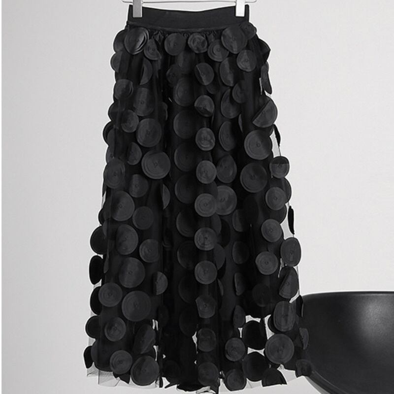 Mesh Long Three-dimensional Skirt【TR1338】