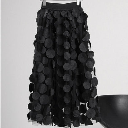 Mesh Long Three-dimensional Skirt【TR1338】