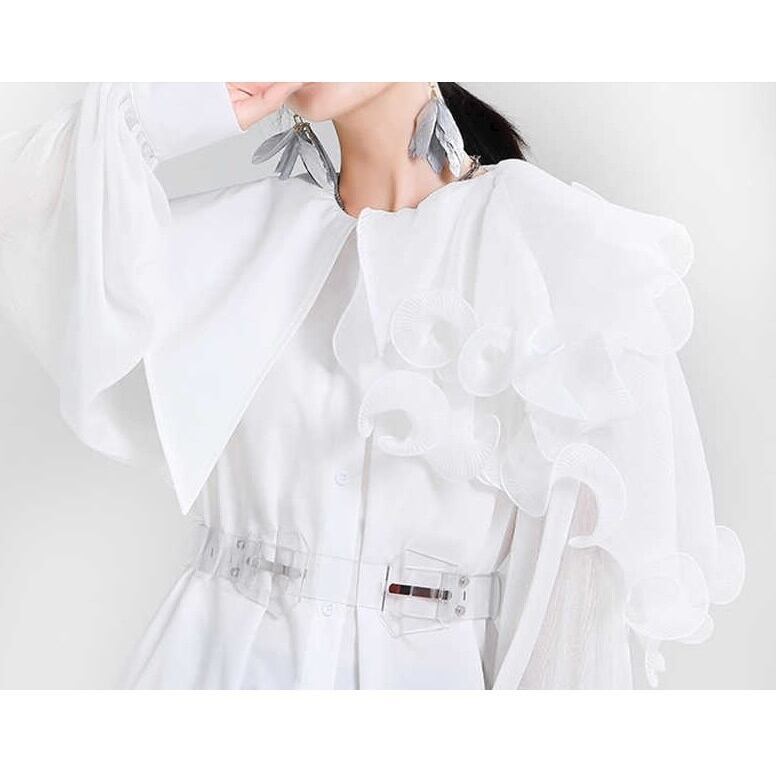 Asymmetrical Ruffle Blouse Shirt【TR1197】