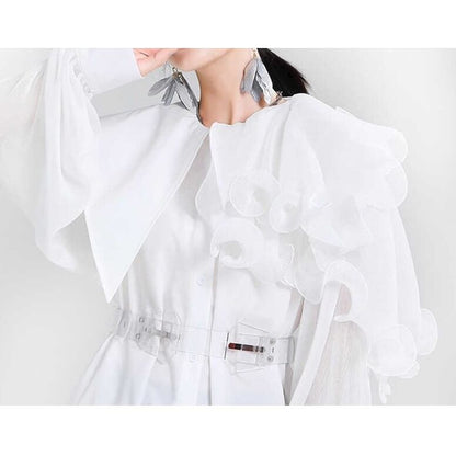 Asymmetrical Ruffle Blouse Shirt【TR1197】