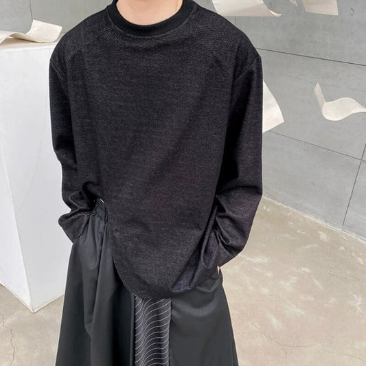 Curved Hem Cutout Long T-shirt【TR3351】
