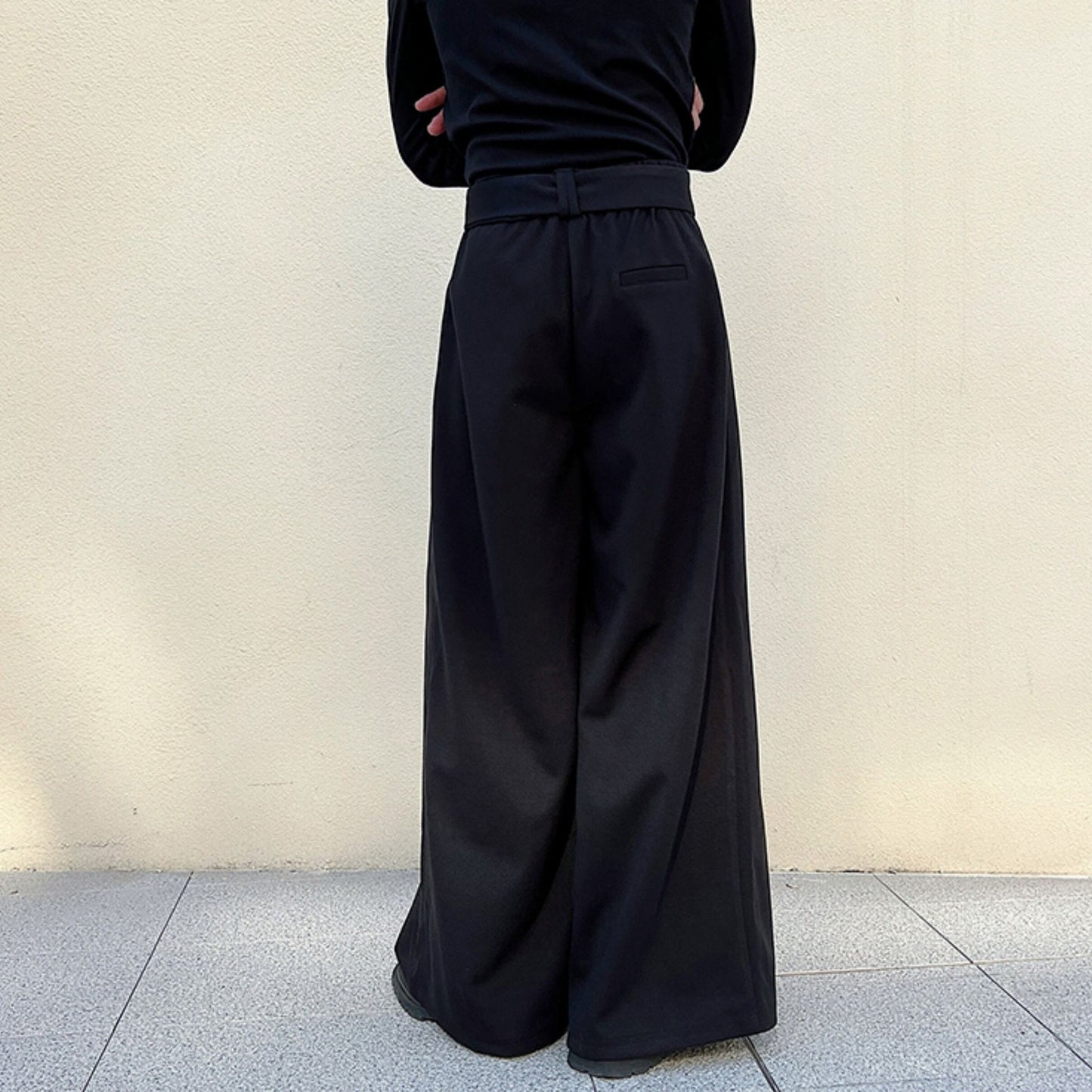 Design Tuck Belted Wide Pants【TR3315】