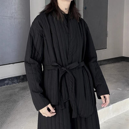 Asymemtry Ribbon Pleats Jacket【TR3255】