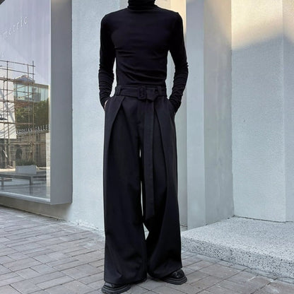 Design Tuck Belted Wide Pants【TR3315】