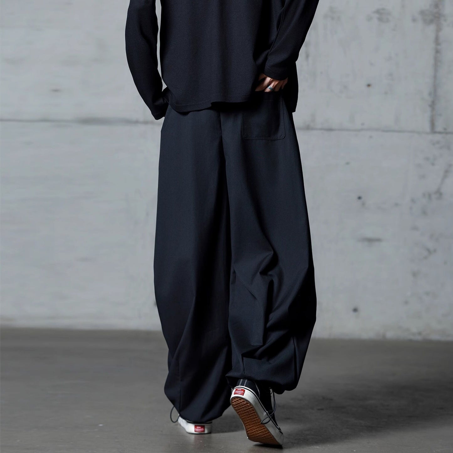 Drawstring Hem Wide Pants【TR3303】
