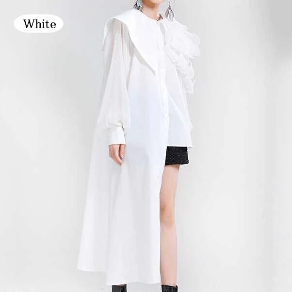 Asymmetrical Ruffle Blouse Shirt【TR1197】