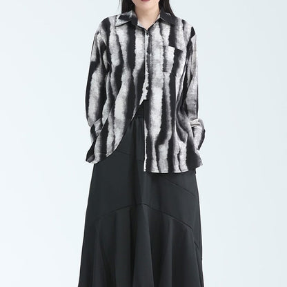Water-Color Stripe Collared Shirt【TR3133】