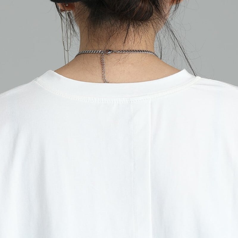 Asymmetry Round-Neck T-Shirt【TR3146】