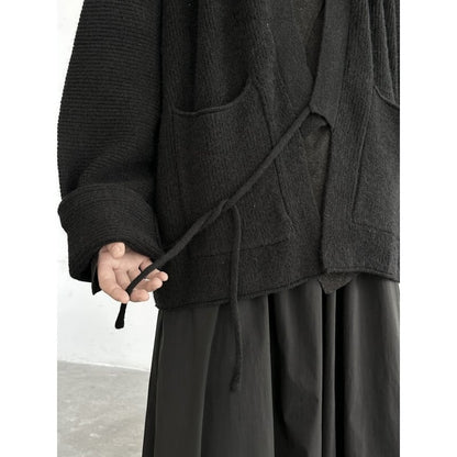 Oversize Big-Pocket Knit Jacket【TR3269】