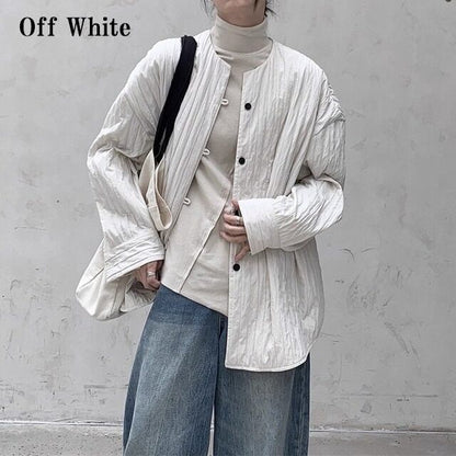 No-Collar Pleats Jacket【TR3101】
