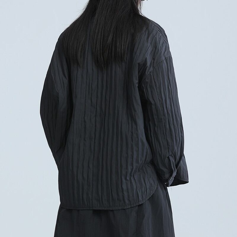 Pleats Round-Neck Jacket【TR3245】