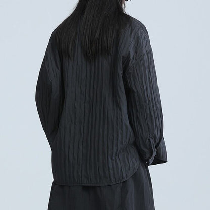 Pleats Round-Neck Jacket【TR3245】