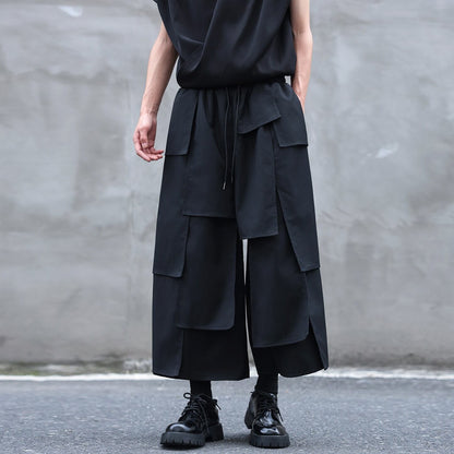 Patchwork Ankle Wide Pants【TR3320】