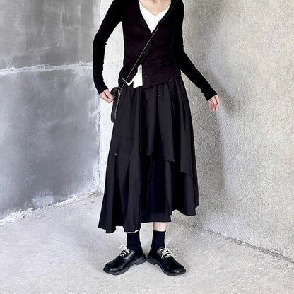 Asymmety Patchwork Skirt【TR3184】