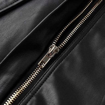 Synthetic Leather Mesh Jacket【TR1199】
