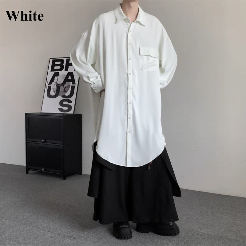 Flowy Long Collared Shirt【TR3372】