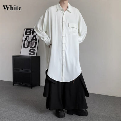 Flowy Long Collared Shirt【TR3372】